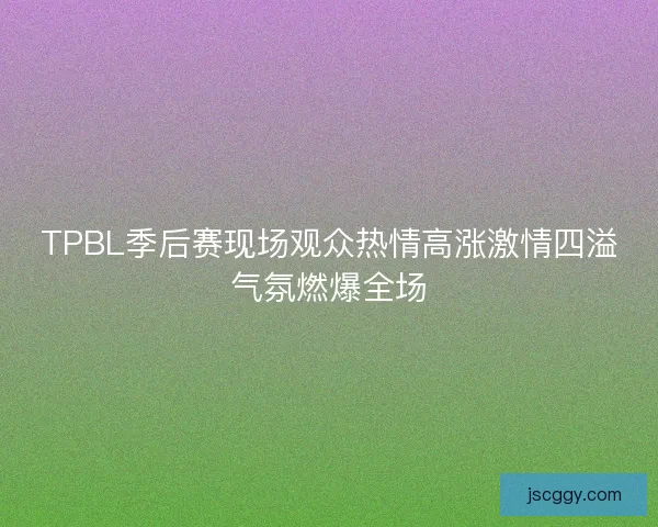 TPBL季后赛现场观众热情高涨激情四溢气氛燃爆全场